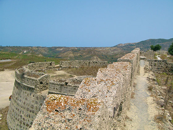 Semi circular fortified entrance of the castle